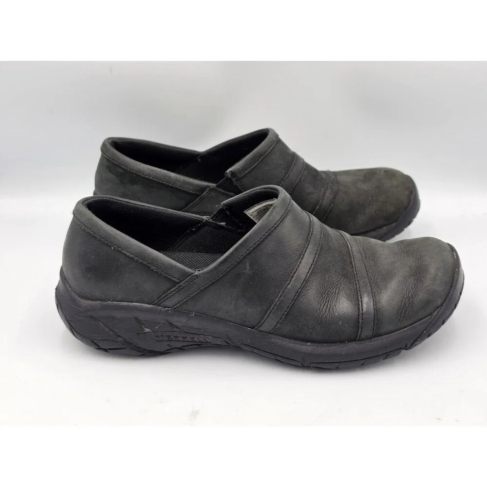 Merrell Encore Eclipse 2 Slip On Shoes Womens Size 8.5 Black Leather Work Shoe